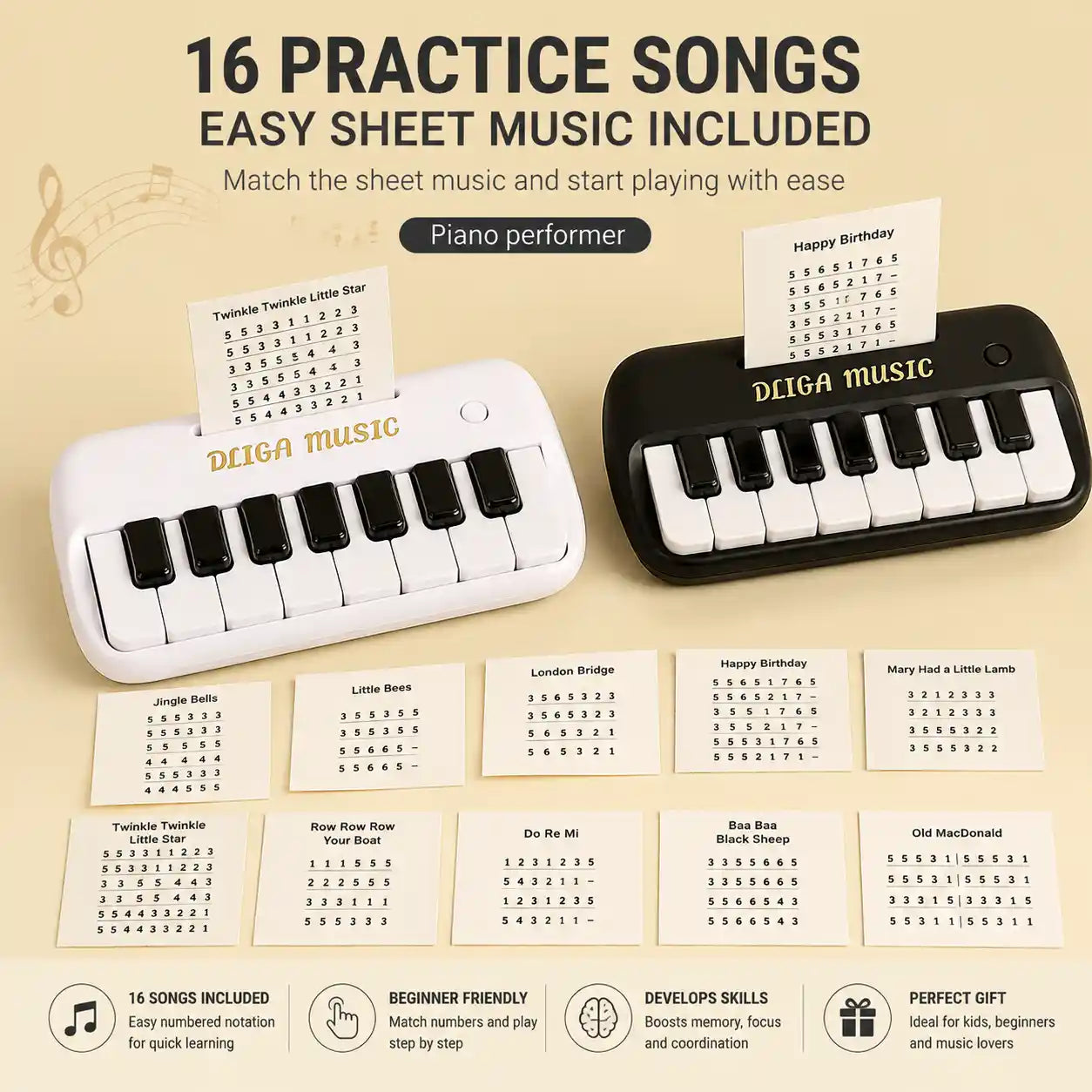 Pocket Piano Pro - Portable Glowing Keyboard for Beginners