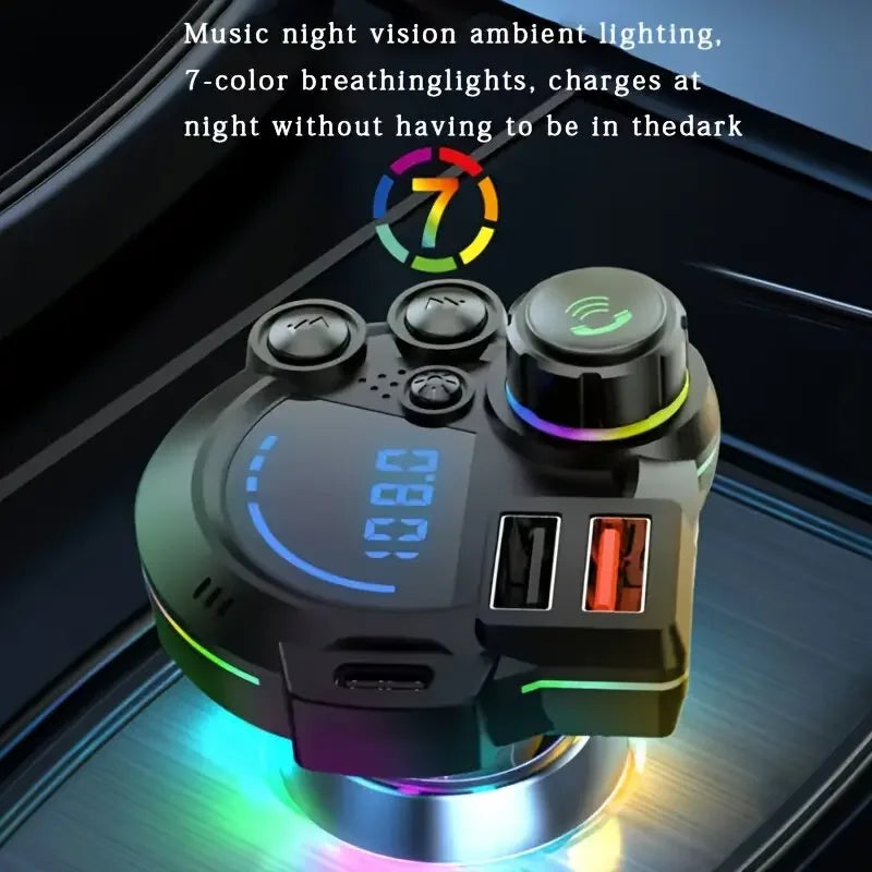 Wireless Bluetooth Car FM Transmitter & Fast Dual USB Charger