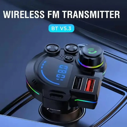 Wireless Bluetooth Car FM Transmitter & Fast Dual USB Charger