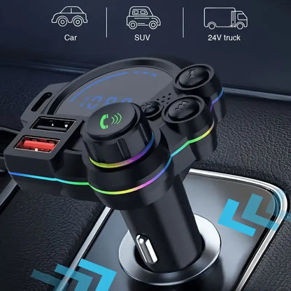 Wireless Bluetooth Car FM Transmitter & Fast Dual USB Charger