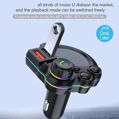 Wireless Bluetooth Car FM Transmitter & Fast Dual USB Charger