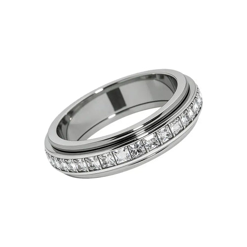 Titanium Fidget Ring – Smooth Spinner Mechanism For Instant Anxiety Relief