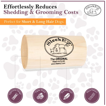 Patented Deshedding Grooming Brush – Remove Up to 95% of Loose Hair & Dander in Minutes