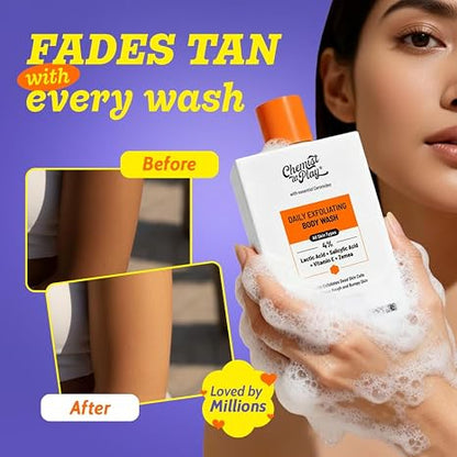 Exfoliating Body Wash – 4% Lactic & Salicylic Acid Complex For Smoother Bumpy Skin