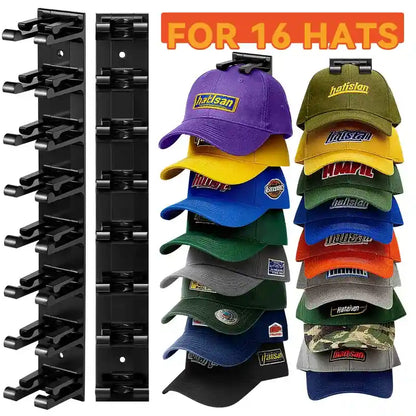 Hat Hook for Wall – Vertical Wall Organizer For Holding 16 Hats Clutter-Free